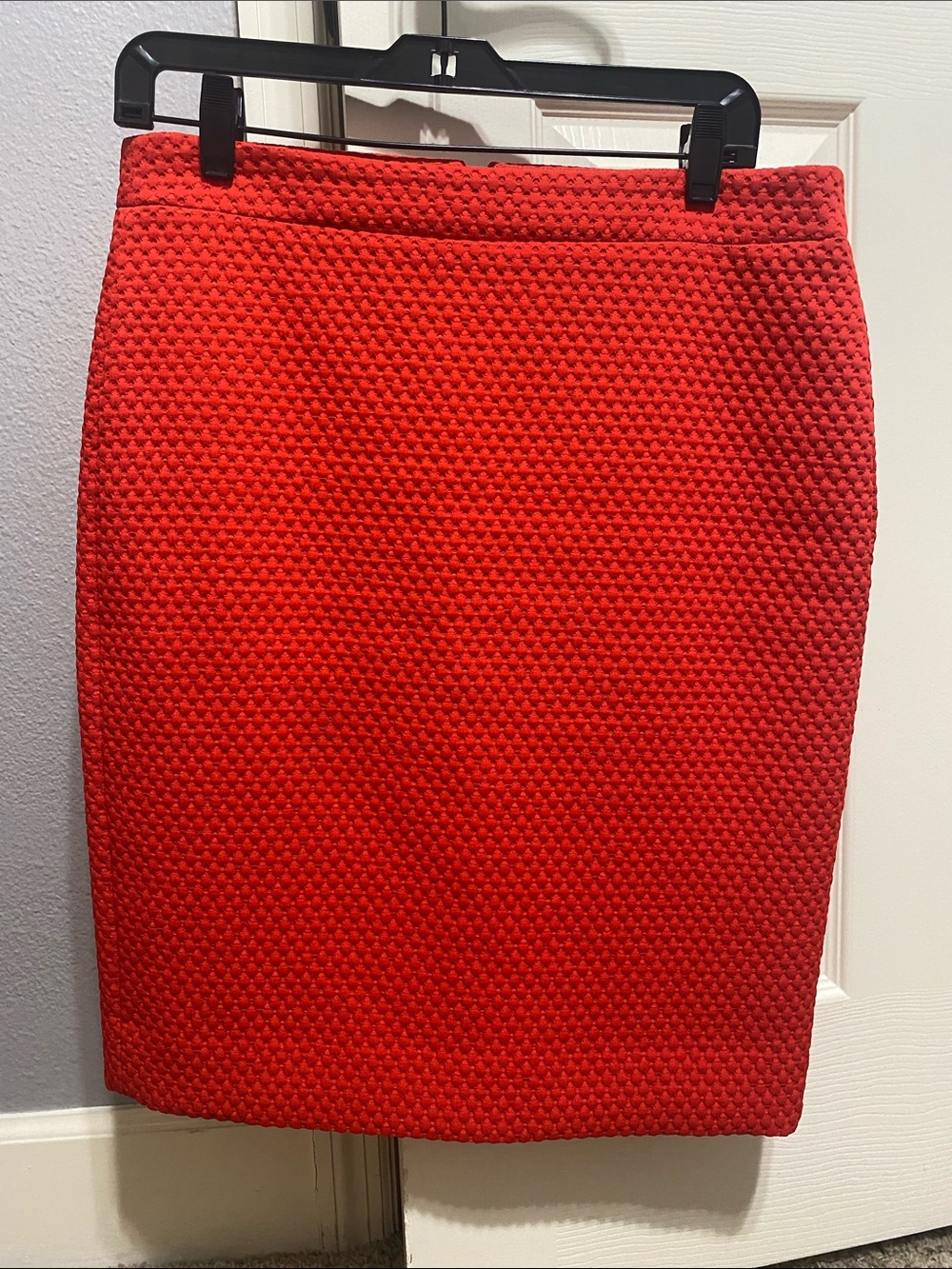 J. Crew Red Textured Pencil Skirt